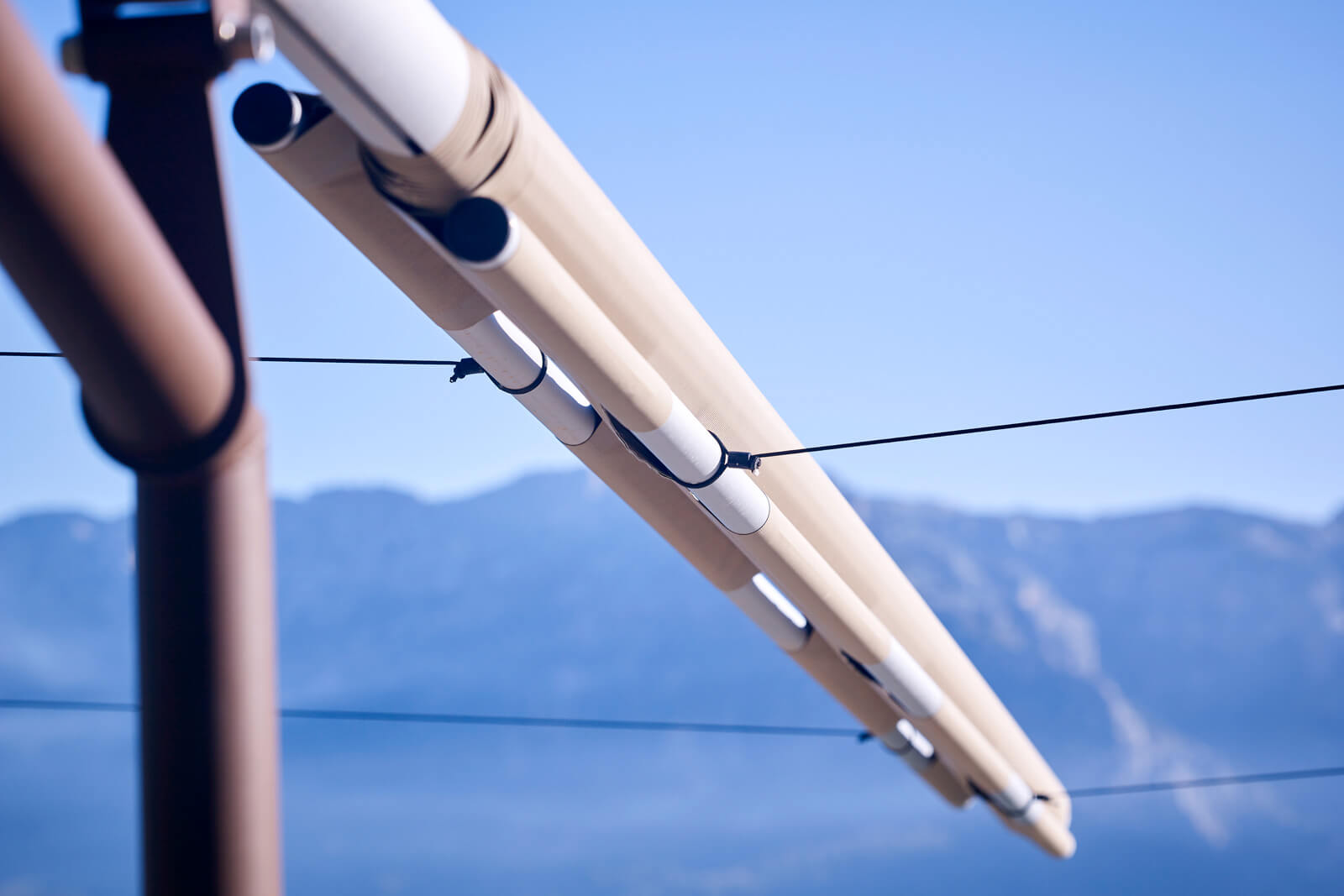 Sun Sail automatically retracting in Mallorca wind — patented unified anemometer and soft-tension drive, 15,000+ global installations proven in Balearic conditions